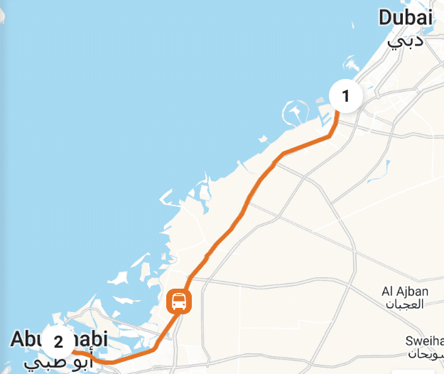 Ibn Battuta to Abu Dhabi bus timings