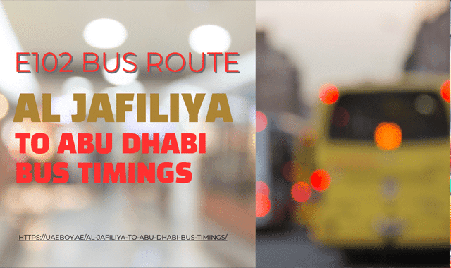 Al Jafiliya to Abu Dhabi Bus Timings